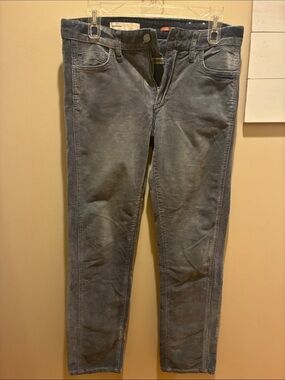 Anthropologie Women’s Slim Straight Corduroy Jeans in Faded grey/ blue